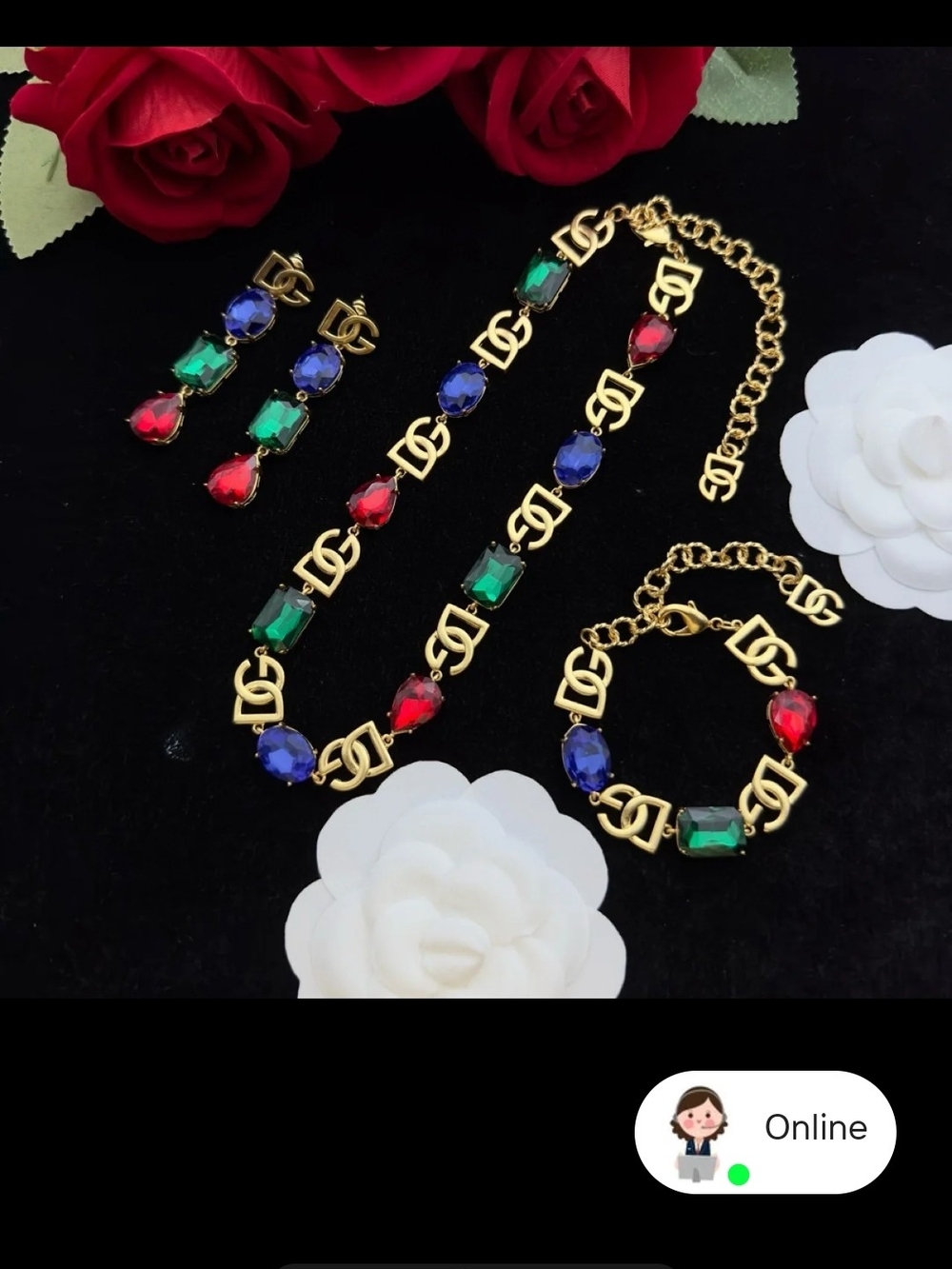 1pcs. Vintage Fashion Designer Boutique Style Necklace, Bracelet, Earrings.